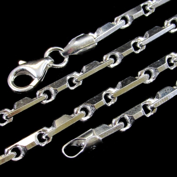 3.2mm Sterling Silver Italian Heshe Chain 22" Inch